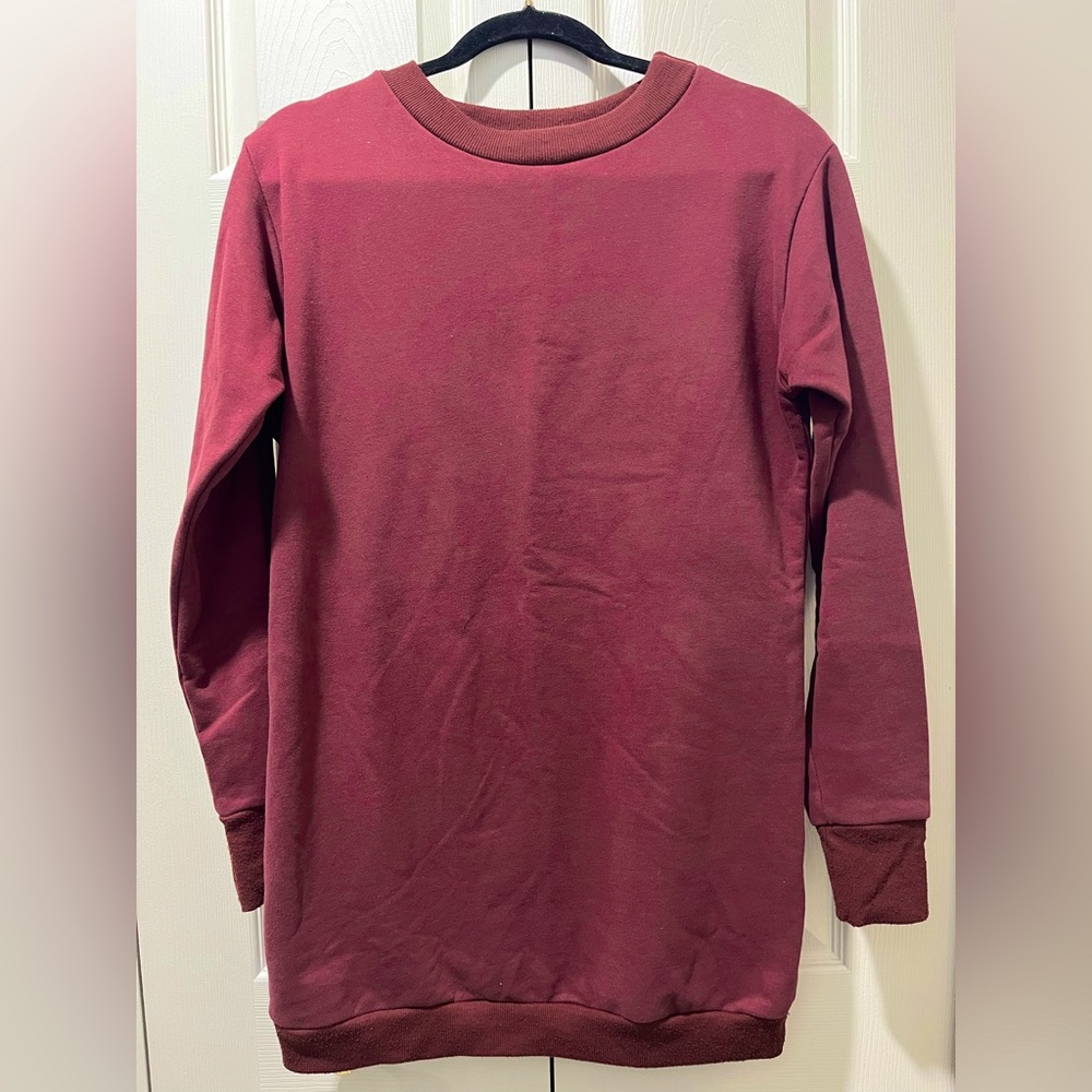 Windsor Burgundy Oversized Crew Sweater